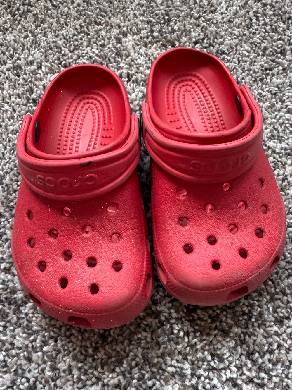 CROCS Kids Red Classic Clog Sandals